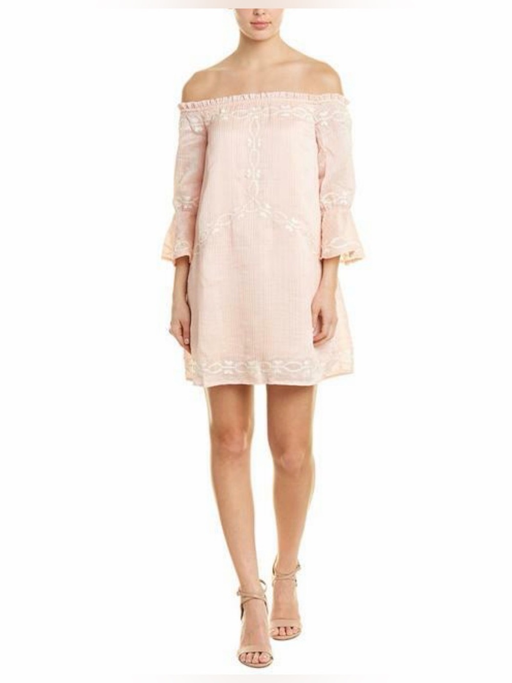 NWT Foxiedox Off Shoulder Embroidered Dress | Blush Boho Anthropologie